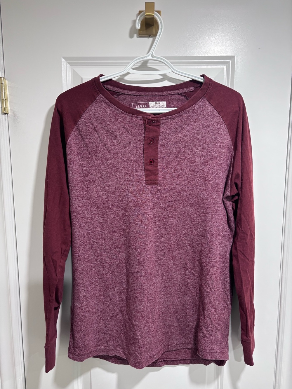 Two-Tone Red Long Sleeve Shirt
